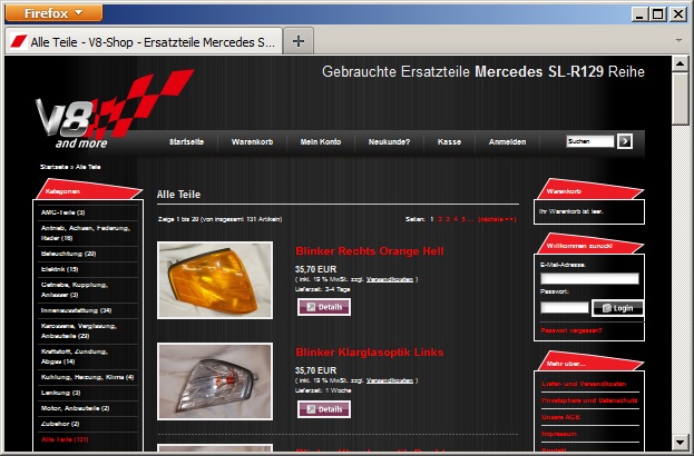 Online Shop für Mercedes SL-R129 gebrauchte Ersatzteile